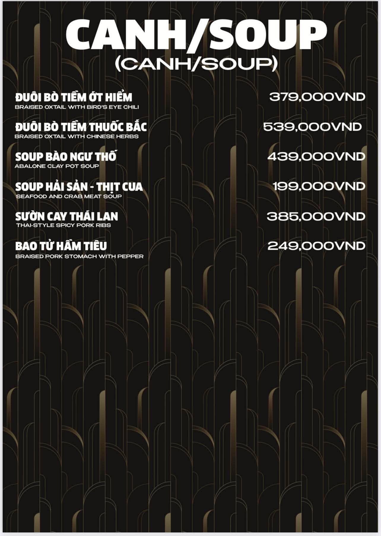 Thực đơn The Wann — Canh & Soup